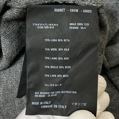 Prada Wool Silk Backless High Gauge Knit Cardigan Size 40 Gray Women's Preowned