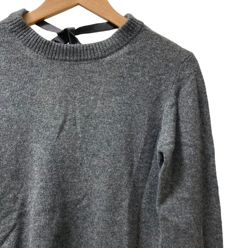 Prada Back Ribbon Cashmere Knit Sweater Size 40 Gray Women's Preowned Used