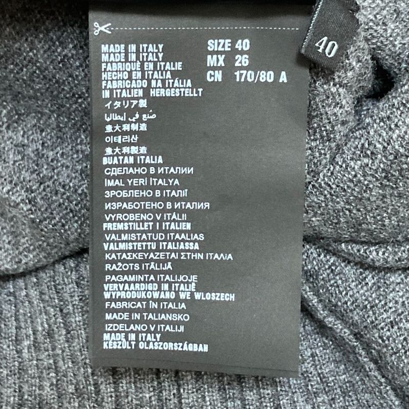 Prada Back Ribbon Cashmere Knit Sweater Size 40 Gray Women's Preowned Used