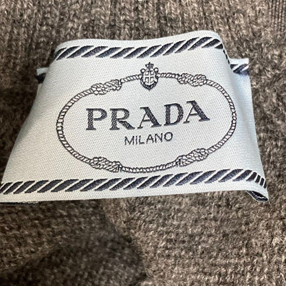 Prada Back Ribbon Cashmere Knit Sweater Size 40 Gray Women's Preowned Used