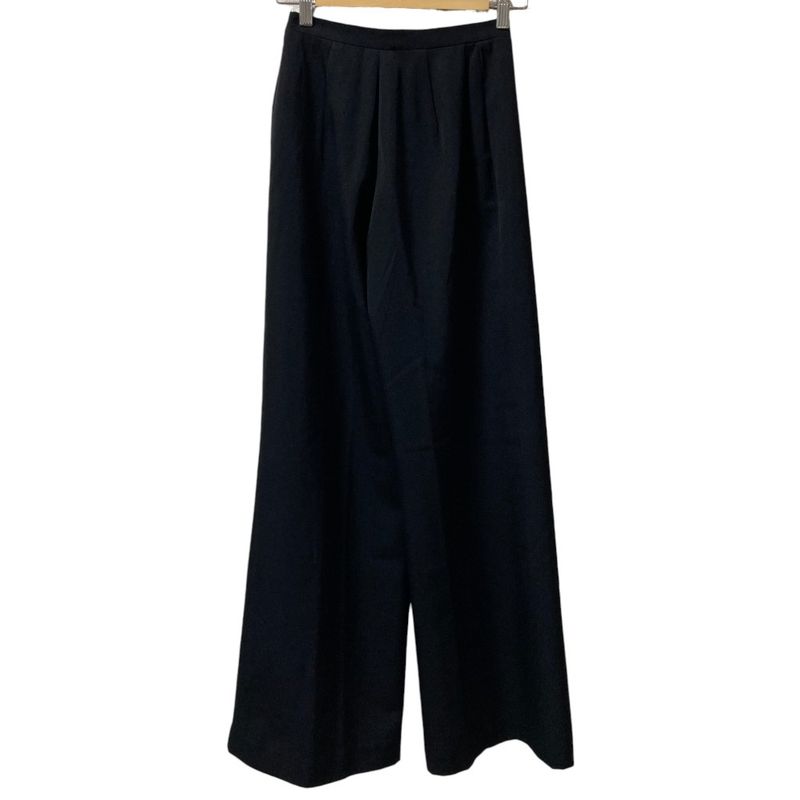 Chanel Coco Mark Button Wide Pants P40225 Size 34 Black Ladies Preowned Used