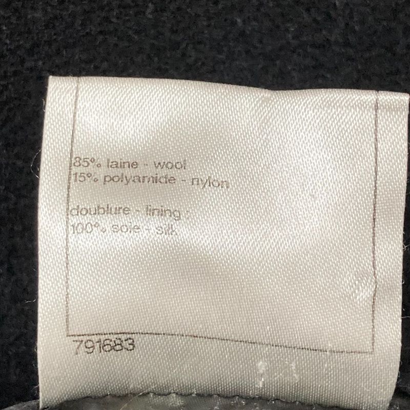 Good Chanel Box Pleated Tweed Skirt P37700 Size 38 Black Ladies Used