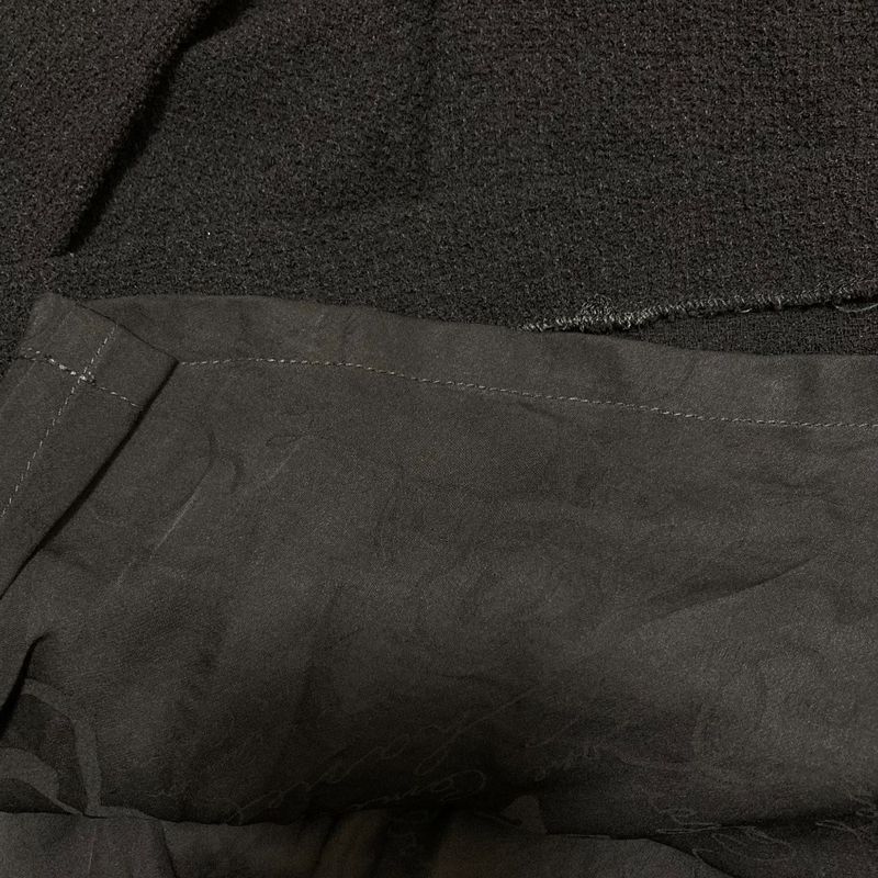 Good Chanel Box Pleated Tweed Skirt P37700 Size 38 Black Ladies Used