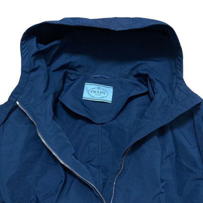 Prada Zip Hoodie Jacket Size 40 Navy Women's Preowned Used