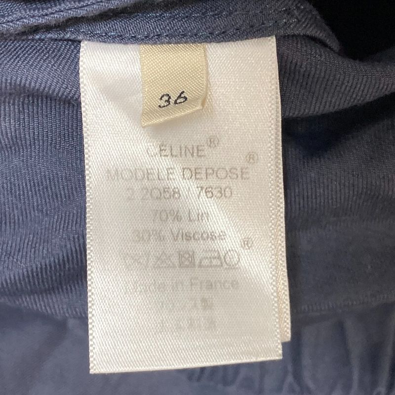 Celine Phoebe Period Easy Long Skirt Size 36 Navy Women's Used