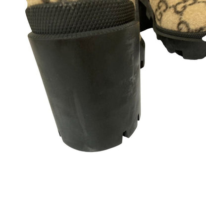 Gucci GG Pattern Sherry Line Wool Ankle Boots 583349 Size 38 Equivalent to 25cm