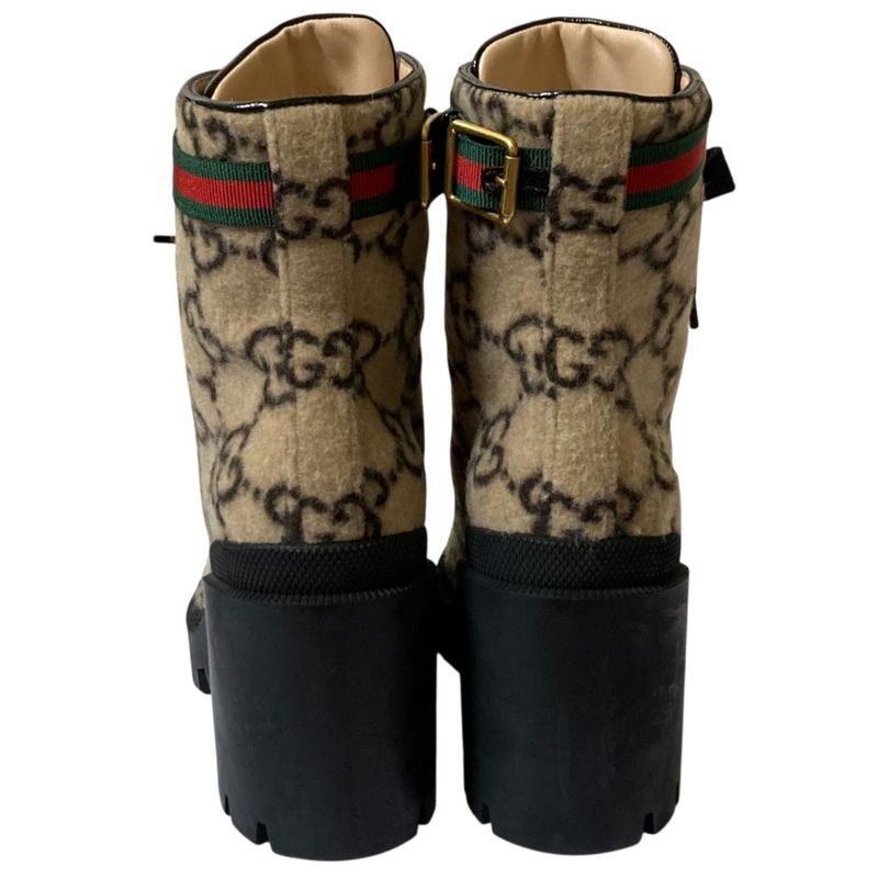 Gucci GG Pattern Sherry Line Wool Ankle Boots 583349 Size 38 Equivalent to 25cm