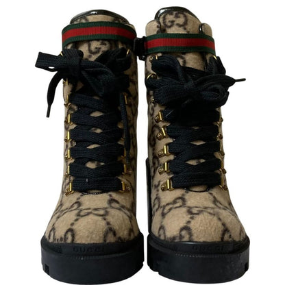 Gucci GG Pattern Sherry Line Wool Ankle Boots 583349 Size 38 Equivalent to 25cm