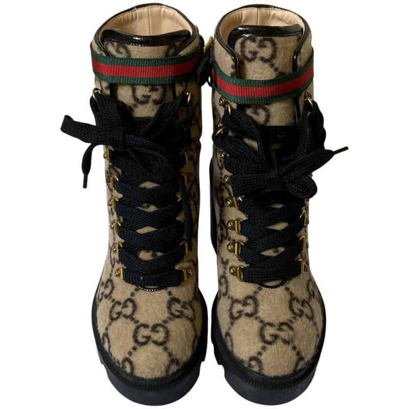Gucci GG Pattern Sherry Line Wool Ankle Boots 583349 Size 38 Equivalent to 25cm