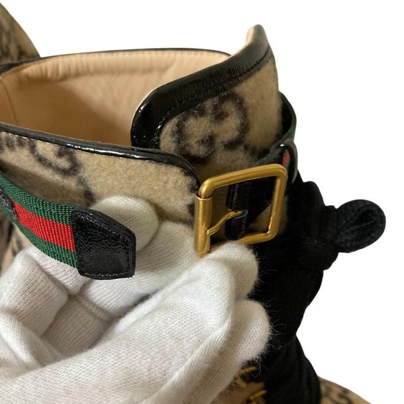 Gucci GG Pattern Sherry Line Wool Ankle Boots 583349 Size 38 Equivalent to 25cm
