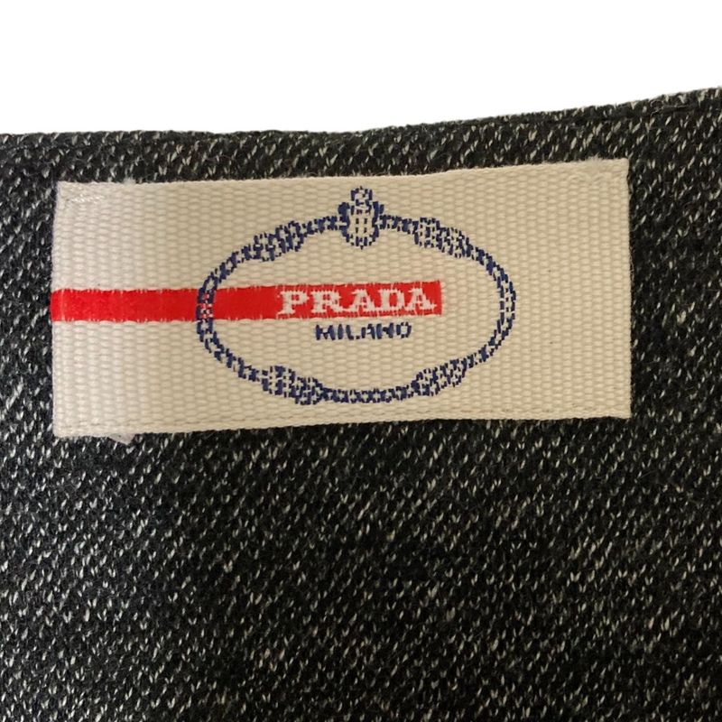 Prada Sport V-Neck Long Sleeve Wool Blouse XL Size Gray Women's Preowned Used