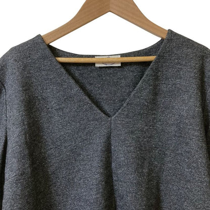 Prada Sport V-Neck Long Sleeve Wool Blouse XL Size Gray Women's Preowned Used