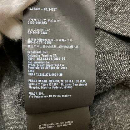 Prada Sport V-Neck Long Sleeve Wool Blouse XL Size Gray Women's Preowned Used