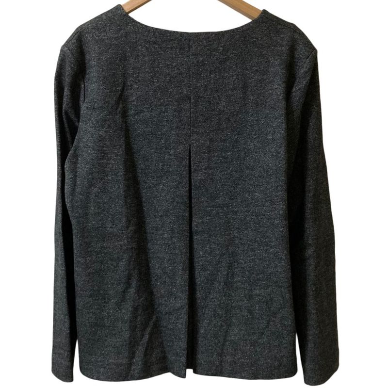 Prada Sport V-Neck Long Sleeve Wool Blouse XL Size Gray Women's Preowned Used