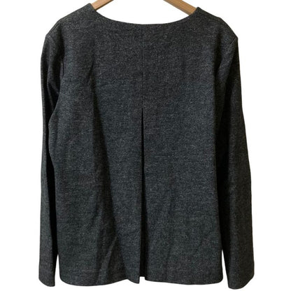 Prada Sport V-Neck Long Sleeve Wool Blouse XL Size Gray Women's Preowned Used