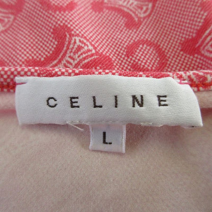 Celine Monogram Logo Short Sleeve T-Shirt Ⅼ Size Pink Ladies Used