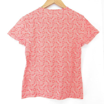 Celine Monogram Logo Short Sleeve T-Shirt Ⅼ Size Pink Ladies Used