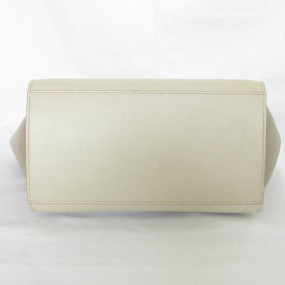 Good Celine Trapeze Small 2way Handbag White Gray Ladies Used