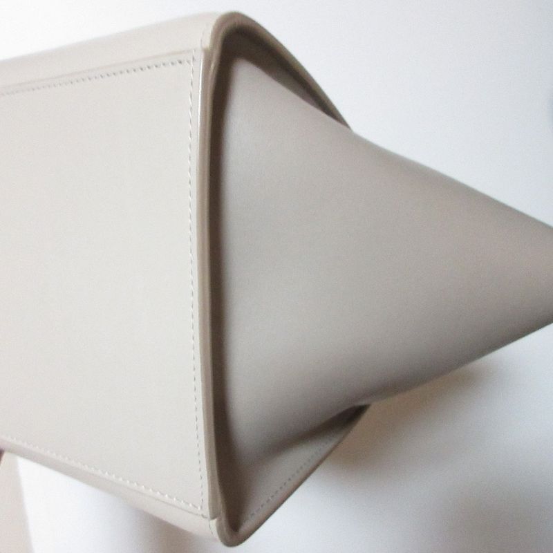 Good Celine Trapeze Small 2way Handbag White Gray Ladies Used