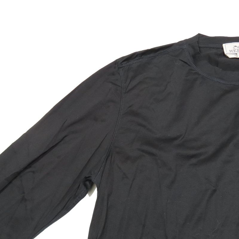 Hermes Blue Stitching Long Sleeve T-Shirt Cut and Sewn None Cotton Long Sleeve