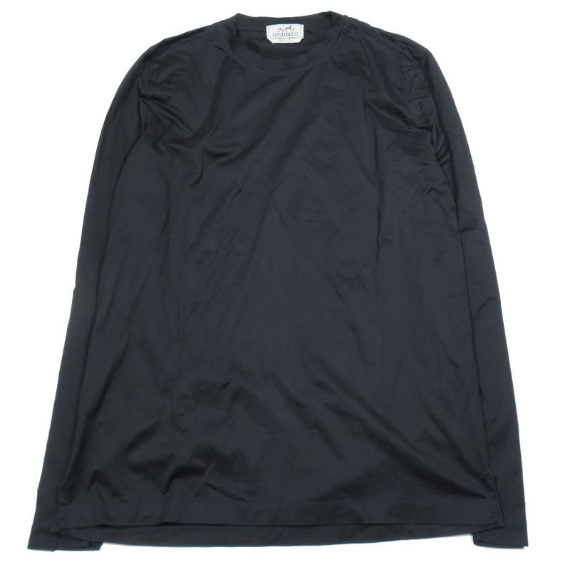 Hermes Blue Stitching Long Sleeve T-Shirt Cut and Sewn None Cotton Long Sleeve