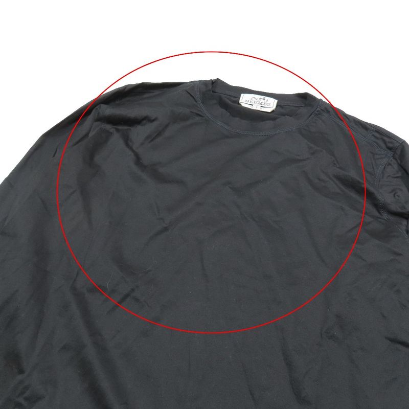 Hermes Blue Stitching Long Sleeve T-Shirt Cut and Sewn None Cotton Long Sleeve