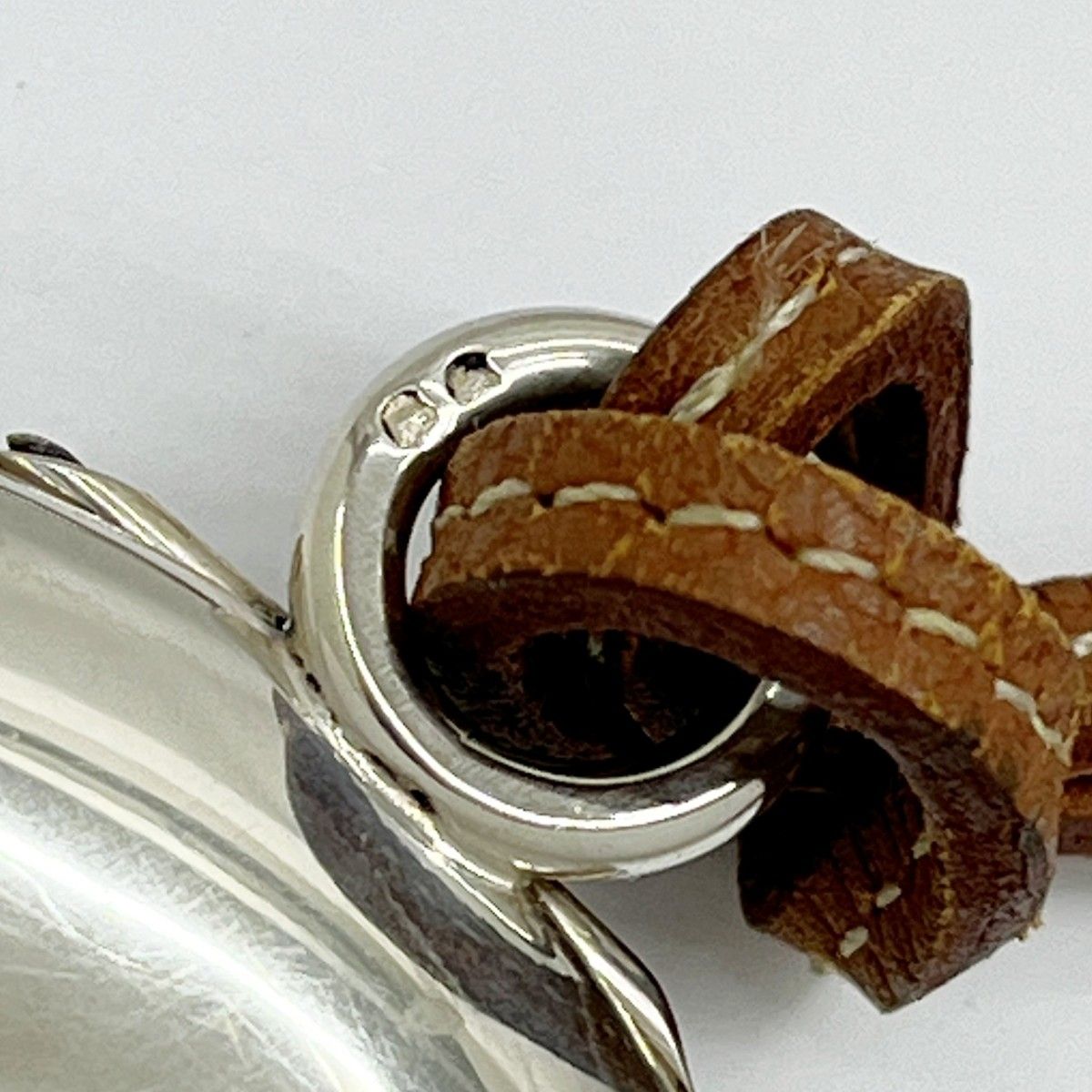 Hermes Locket Pendant Silver925 Tarnish Yes Silver X Brown
