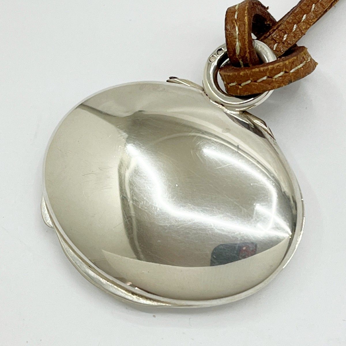 Hermes Locket Pendant Silver925 Tarnish Yes Silver X Brown
