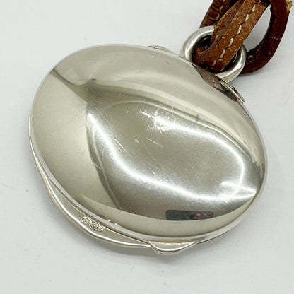 Hermes Locket Pendant Silver925 Tarnish Yes Silver X Brown