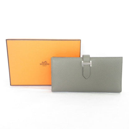 Hermes Bearn Souffle Vaux Epson Long Wallet Engraved U Grimeyer Men's Women's