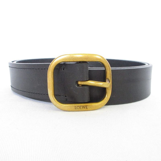 Good 24aw Loewe Round Soft Belt Calf 832441 Size 90 35 Black Men's Women's Used