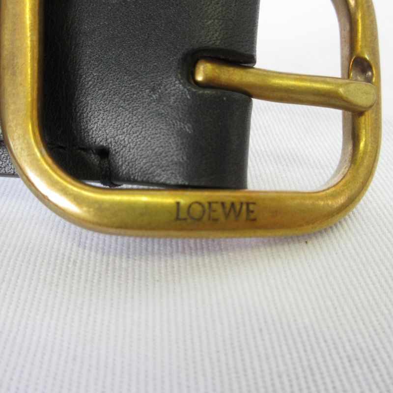 Good 24aw Loewe Round Soft Belt Calf 832441 Size 90 35 Black Men's Women's Used