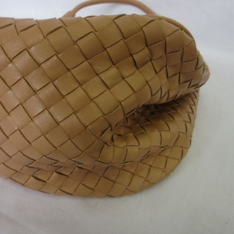 Good Bottega Veneta Intrecciato Satchel Handbag Pink Beige Ladies Used