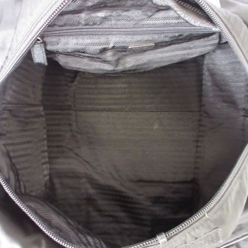 Good Prada Triangle Logo Plate Nylon 2way Boston Bag Shoulder Bag Black Men