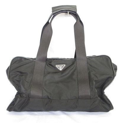 Good Prada Triangle Logo Plate Nylon 2way Boston Bag Shoulder Bag Black Men