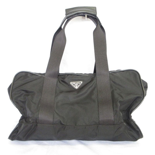 Good Prada Triangle Logo Plate Nylon 2way Boston Bag Shoulder Bag Black Men
