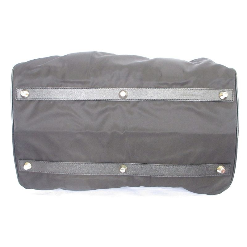 Good Prada Triangle Logo Plate Nylon 2way Boston Bag Shoulder Bag Black Men