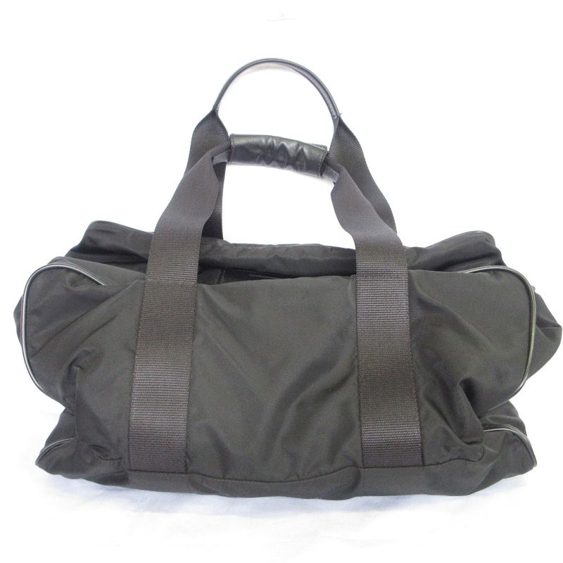 Good Prada Triangle Logo Plate Nylon 2way Boston Bag Shoulder Bag Black Men