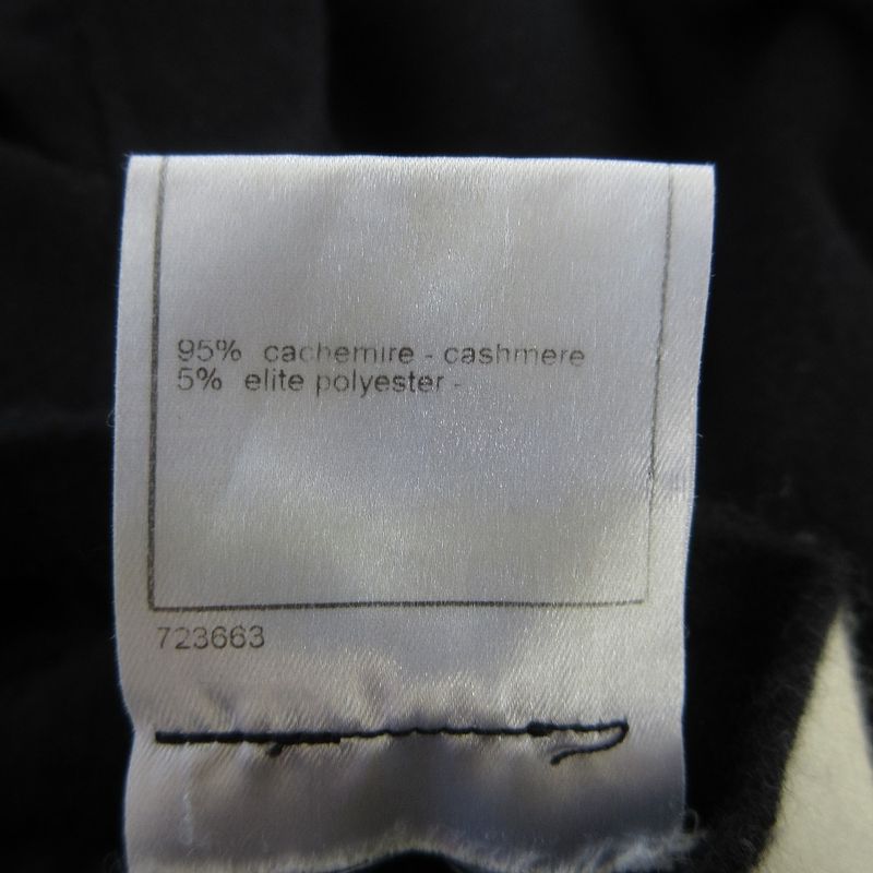 Good 04a Chanel Logo Turtleneck Cashmere Knit Sweater P24344 Size 38 Black