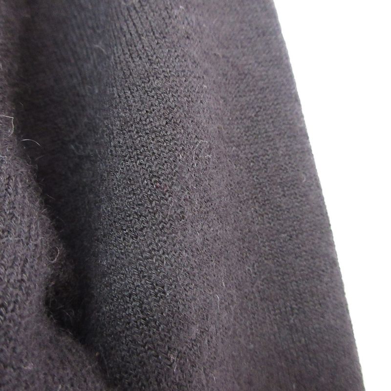 Good 04a Chanel Logo Turtleneck Cashmere Knit Sweater P24344 Size 38 Black