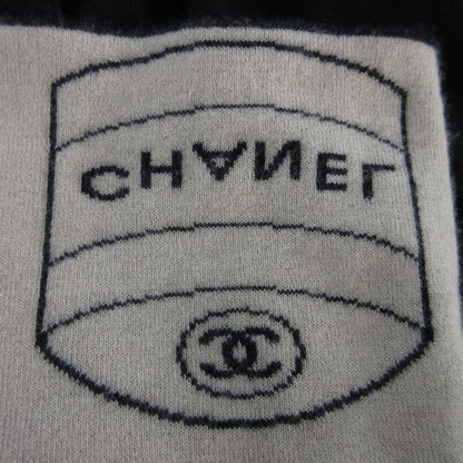Good 04a Chanel Logo Turtleneck Cashmere Knit Sweater P24344 Size 38 Black