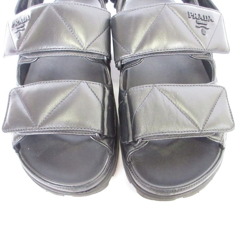 Prada Nappa Leather Quilted Sport Sandals 1x721md Size 35 1 2 Equivalent to