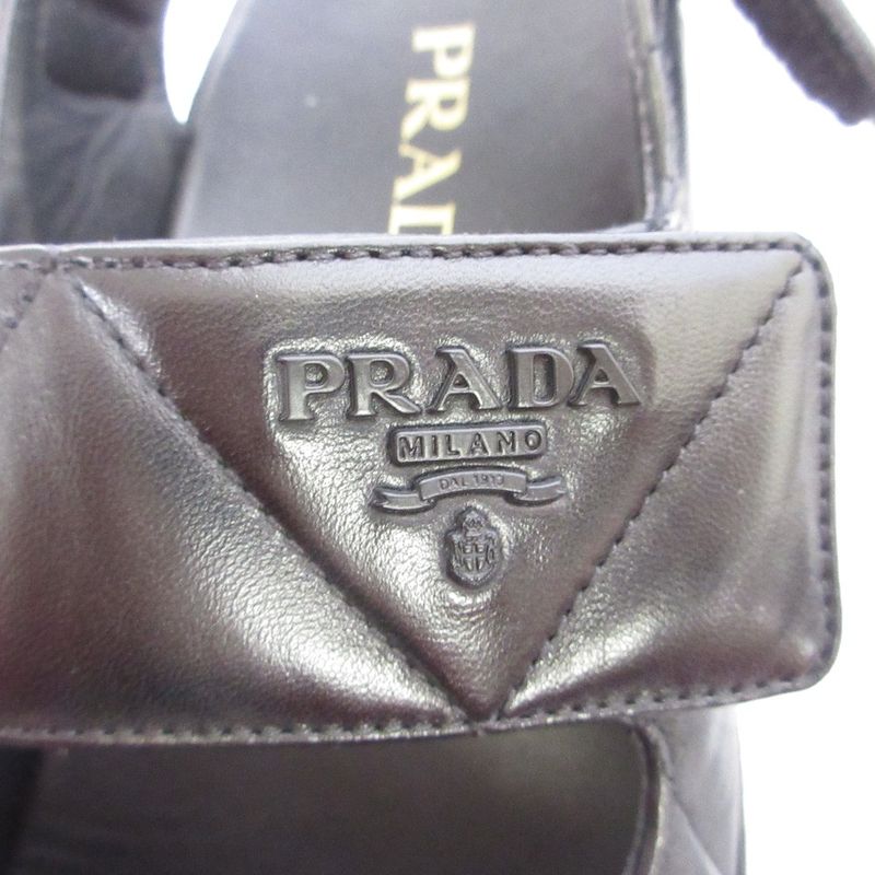 Prada Nappa Leather Quilted Sport Sandals 1x721md Size 35 1 2 Equivalent to