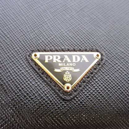 Good Prada Saffiano Leather Heart Motif Turnlock Chain Wallet Bt770c Black