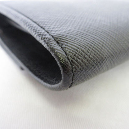 Good Prada Saffiano Leather Heart Motif Turnlock Chain Wallet Bt770c Black