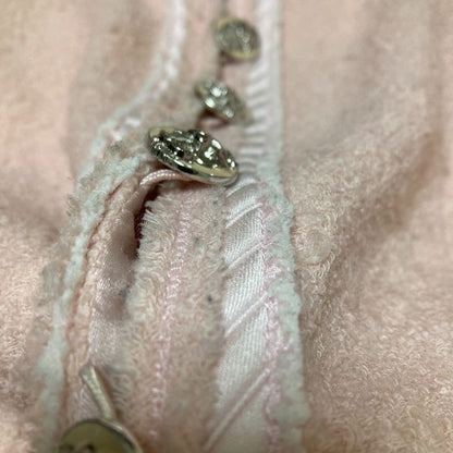 Good Chanel Lion Head Coco Button No Collar Tweed Jacket P36725 Size 38 Pink