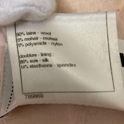 Good Chanel Lion Head Coco Button No Collar Tweed Jacket P36725 Size 38 Pink