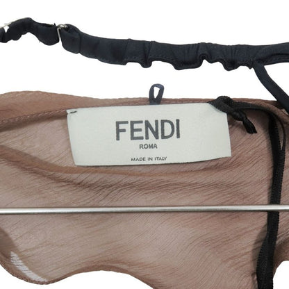 Unused 22 Fendi Silk Sheer Sleeveless Cut and Sewn Camisole with Inner Ff Logo