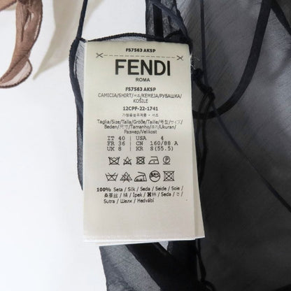 Unused 22 Fendi Silk Sheer Sleeveless Cut and Sewn Camisole with Inner Ff Logo