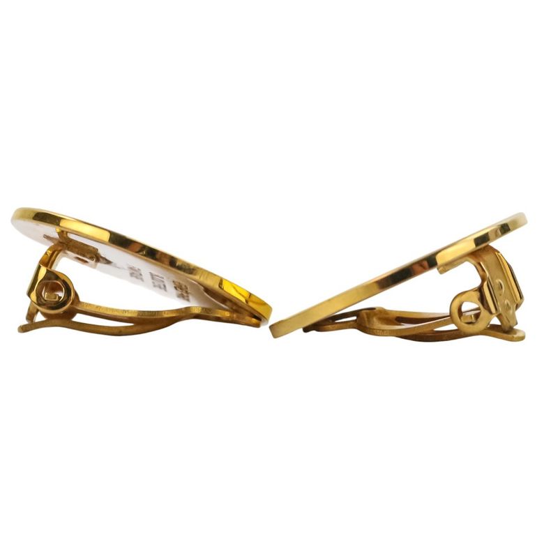 Hermes GP Serie Round Earring Gold Color Ladies Used